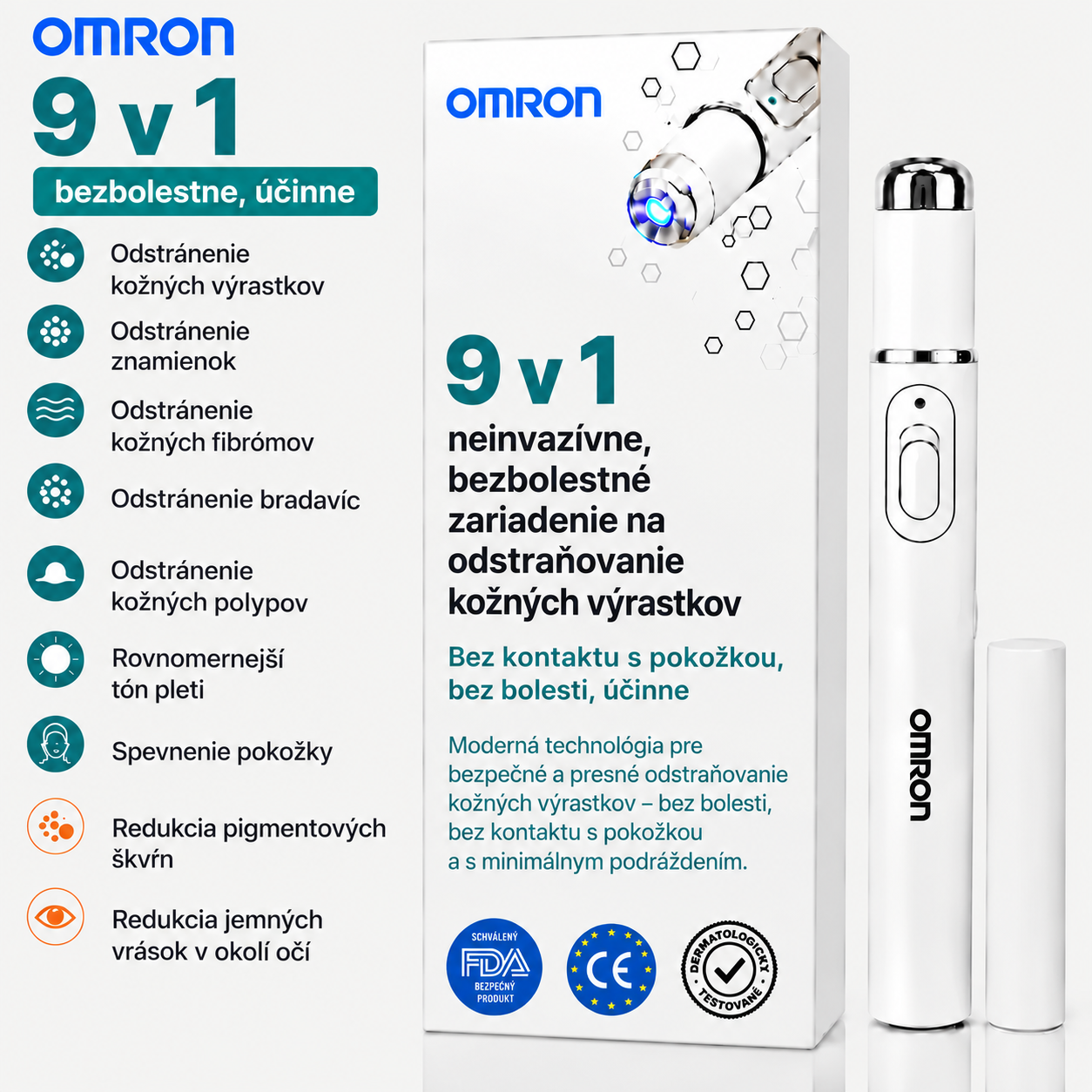 Multifunkčné pero na ošetrenie pleti Omron™ 2026 novej generácie – profesionálne riešenie na odstraňovanie znamienok a kožných nedokonalostí na celom tele. Neinvazívna, bezbolestná technológia pre čistejšiu a hladšiu pleť, určená na domáce použitie bez ja