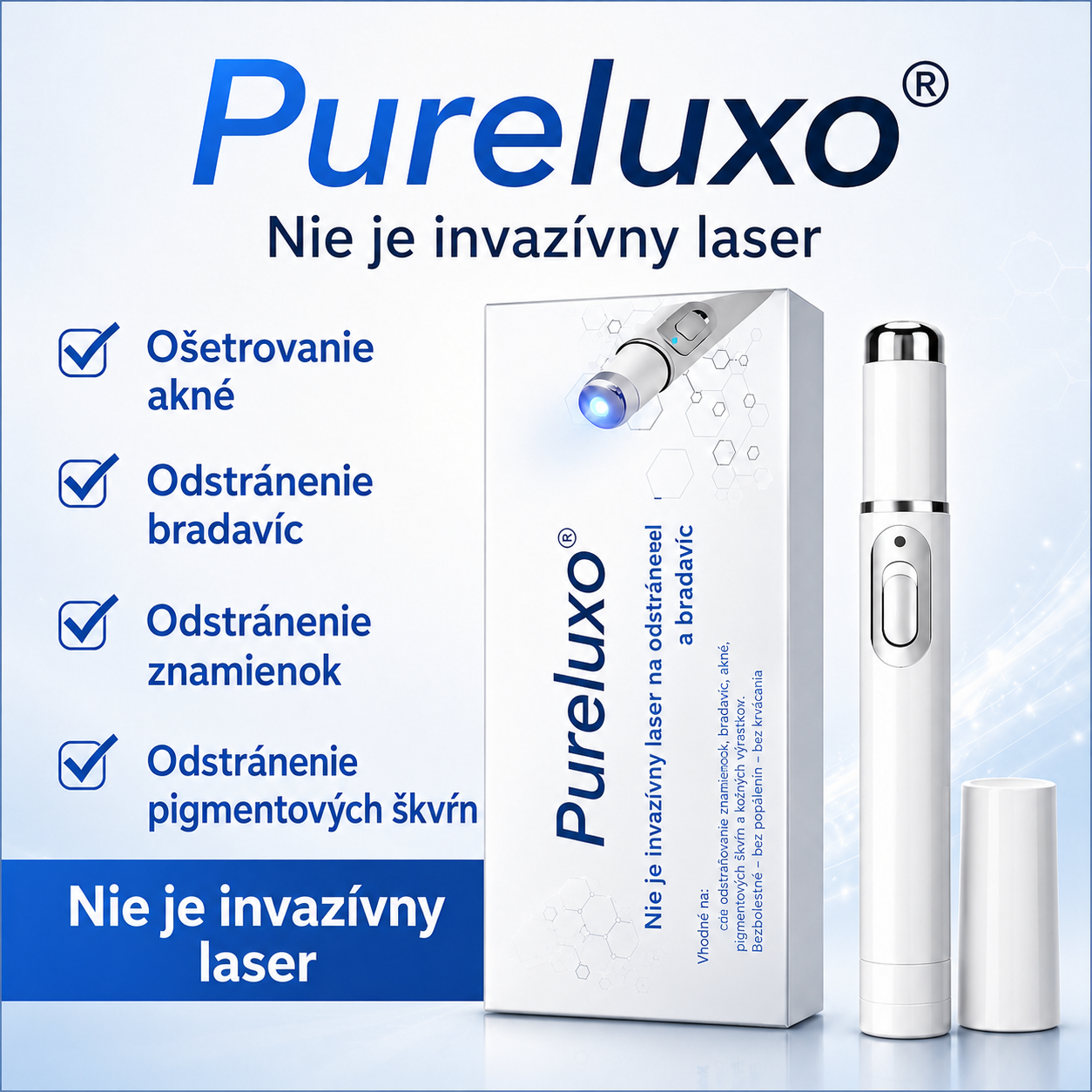 Pureluxo® laserové pero na neinvazívne odstránenie znamienok a bradavíc✨
