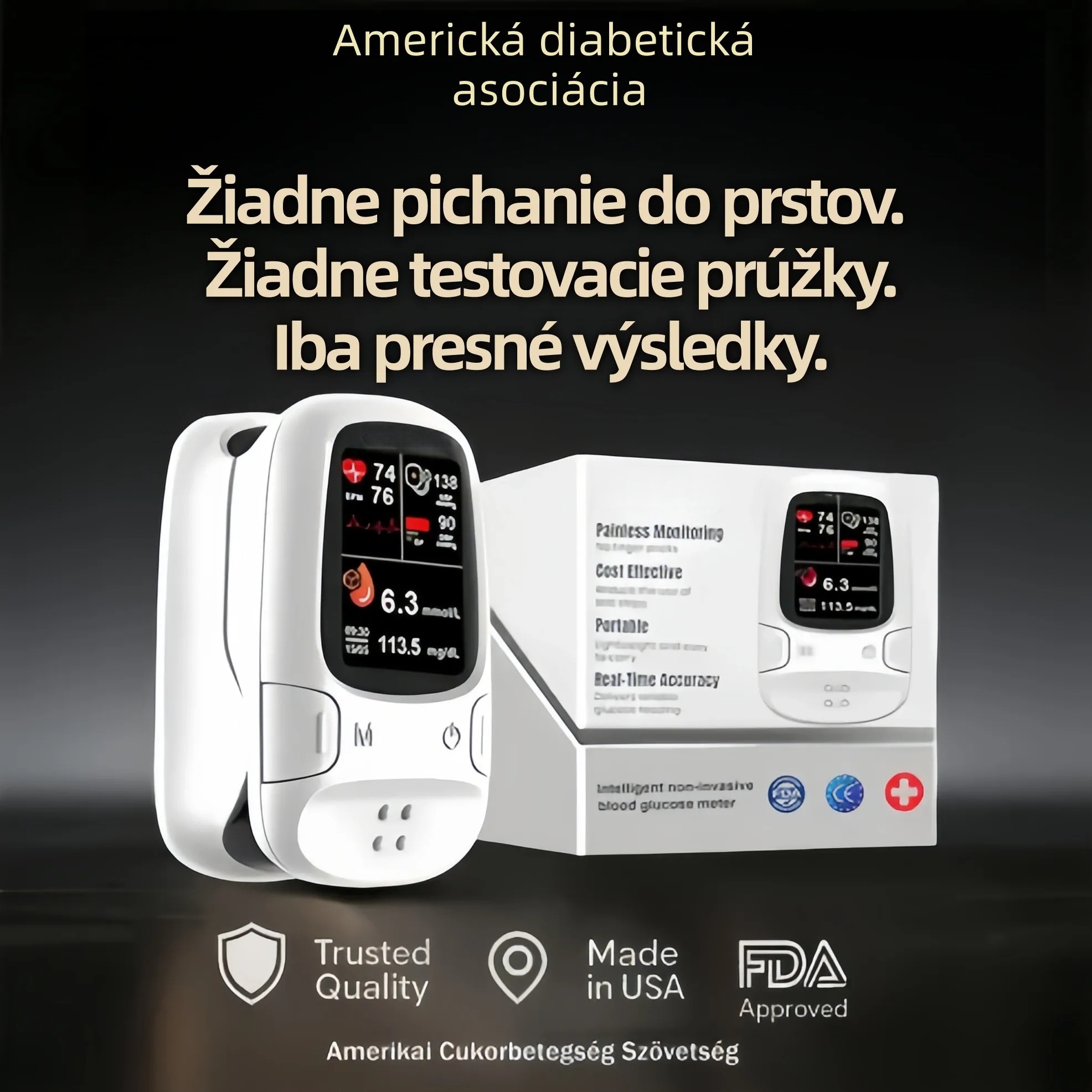 🔥 Black Friday akcia! ✅ predstavuje novo uvedený, neinvazívny inteligentný glukomer 🔥 Vyrobené v USA 🔥