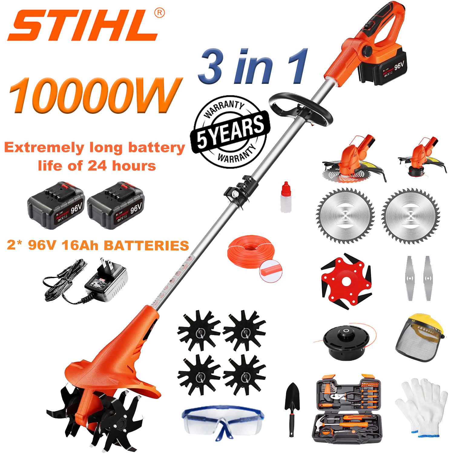 STIHL 5-v-1 večnamenski kultivator (obrezovanje, sečnja dreves, rahljanje zemlje)