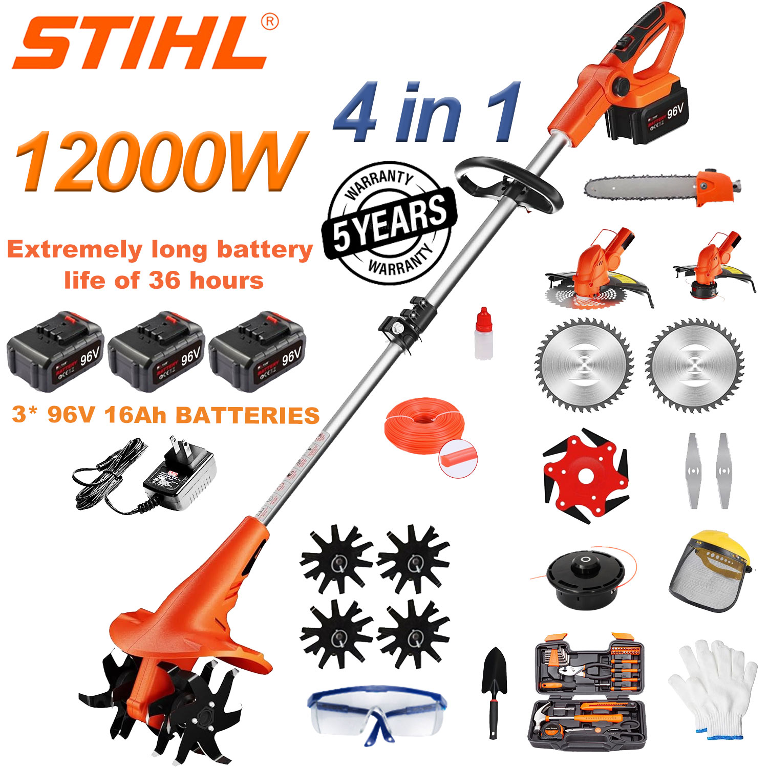 STIHL 5-v-1 večnamenski kultivator (obrezovanje, sečnja dreves, rahljanje zemlje)