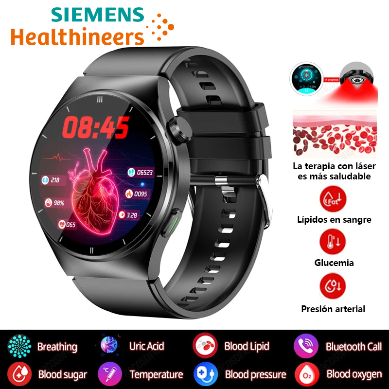 El reloj de terapia láser de Siemens controla la frecuencia cardiaca, la tensión arterial y el azúca