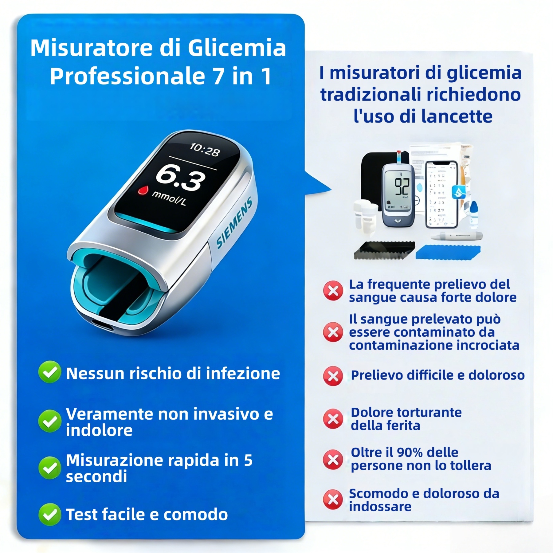 Siemens™ Új, nem invazív, intelligens vércukorszintmérő  💉 Tűmentes és fájdalommentes vércukorszintmérés  🔥 Fejlett német technológiával 🔥 – Gyors, pontos és megbízható, könnyedén figyelemmel kísérheti egészségét bármikor, bárhol.