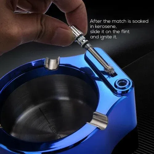 💥Retro metalowa popielniczka z podgrzewaczem i dziesięcioma tysiącami zapałek🔥