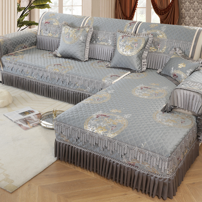 Uniwersalny pokrowiec na siedzenie Four Seasons 2023, odpowiedni również do siedzeń w kształcie litery L, Pokrowiec na siedzisko z poduszką antypoślizgową, prosty, nowoczesny design.