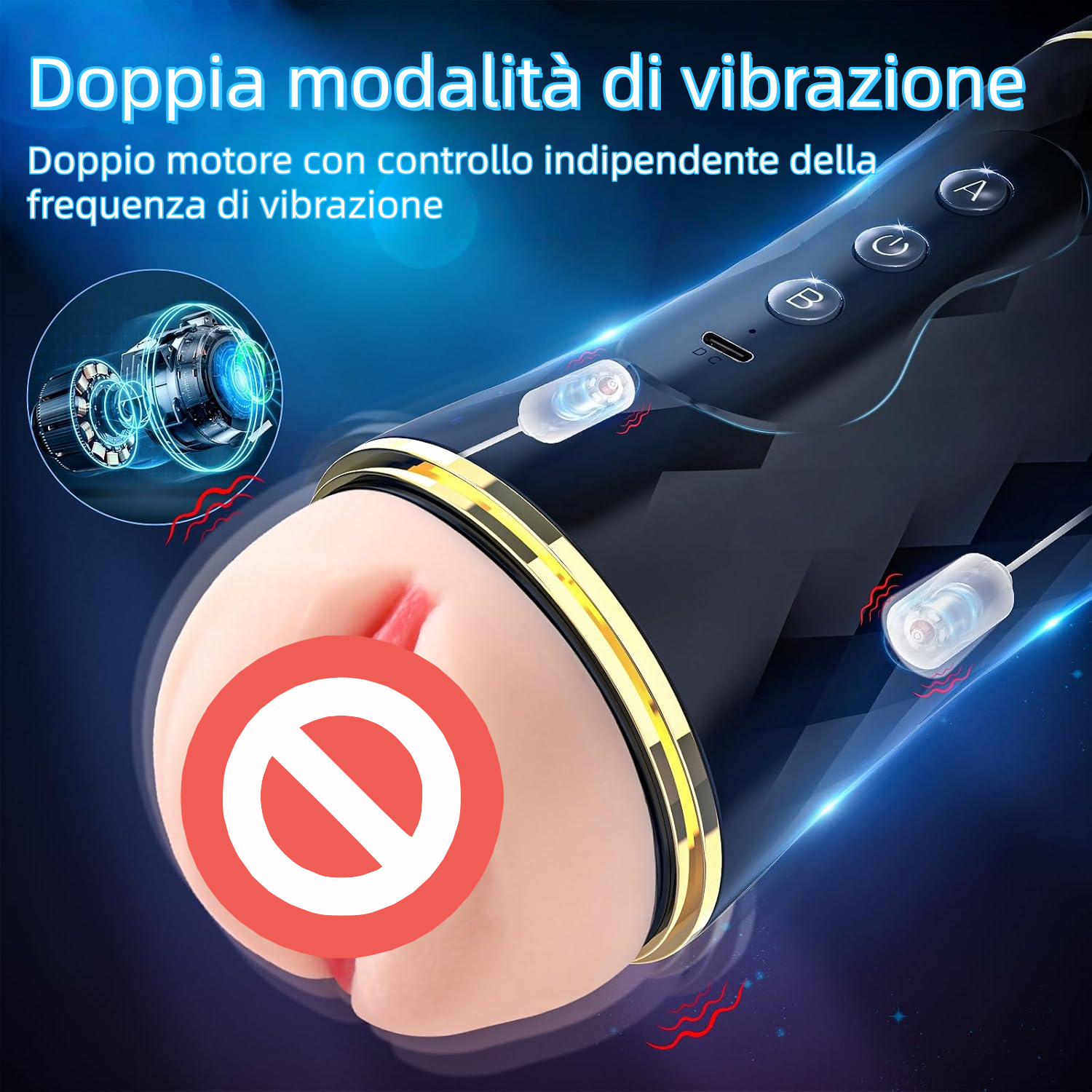Masturbatore maschile 2 in 1 con 10 modalità di vibrazione – Giocattolo sessuale automatico ed ergonomico per uomo
