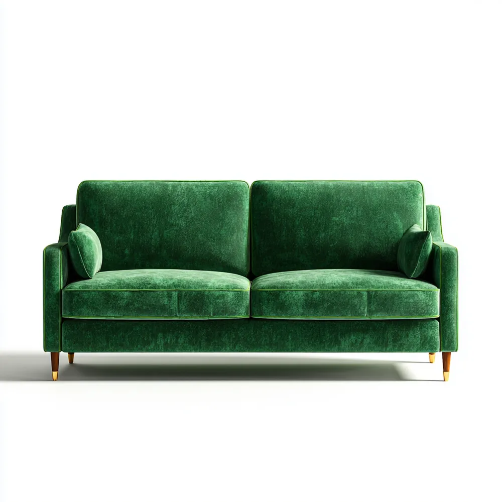 Divano due posti in velluto Verde 150x85x90 cm – Design moderno