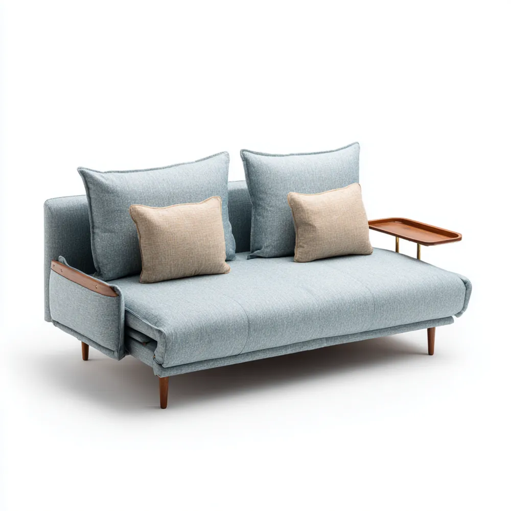 Divano due posti 180x95x85 cm in Tessuto - Azzurro - Design Moderno