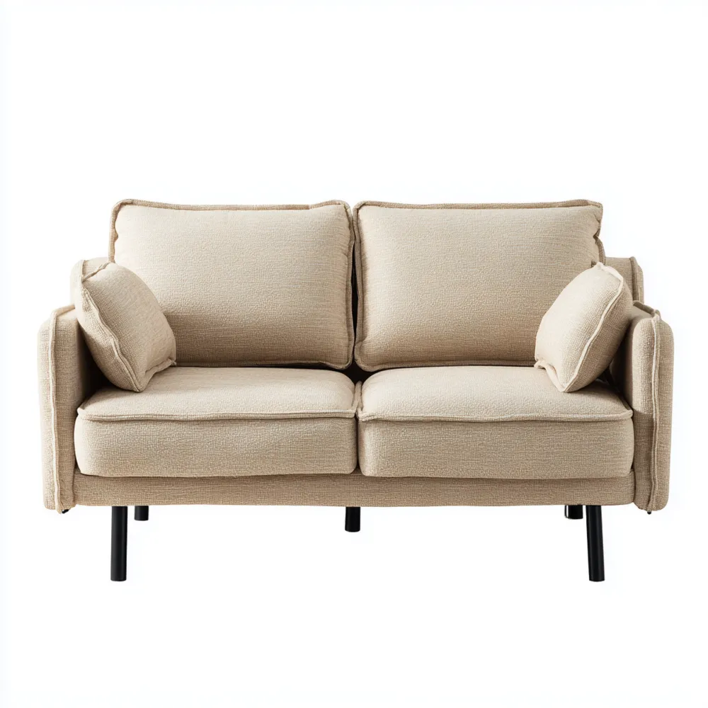 Divano due posti 150x90x85 cm in Tessuto Beige - Design Moderno