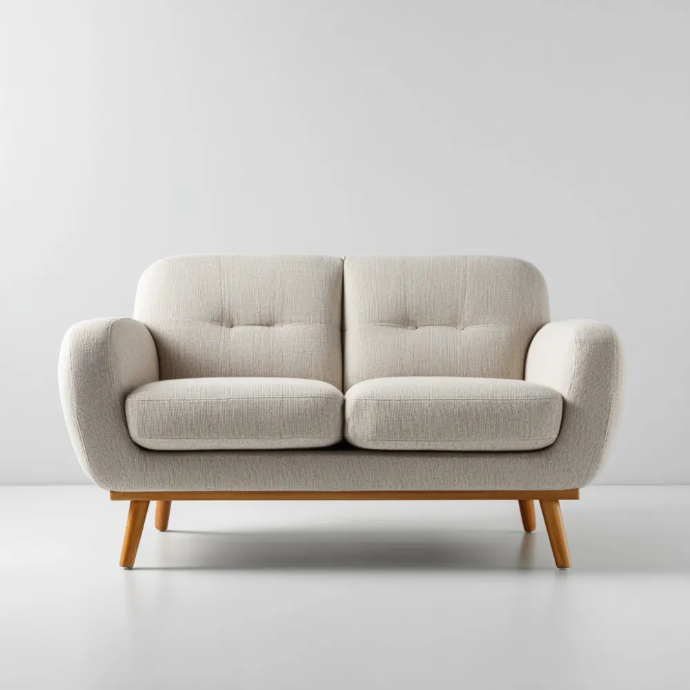 Divano due posti in tessuto 150x90x85 cm - Beige - Design moderno