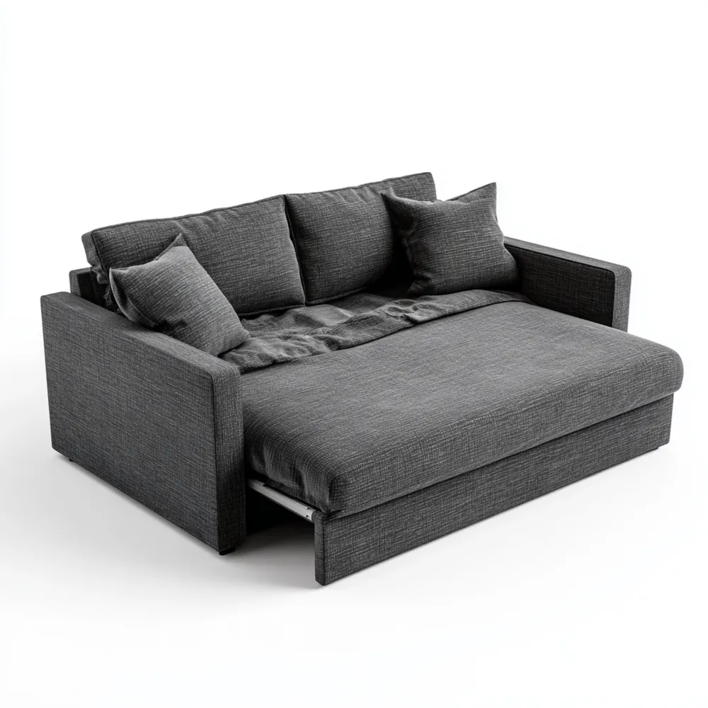 Divano Letto Due Posti 200x140x90 cm Tessuto - Antracite - Design Moderno