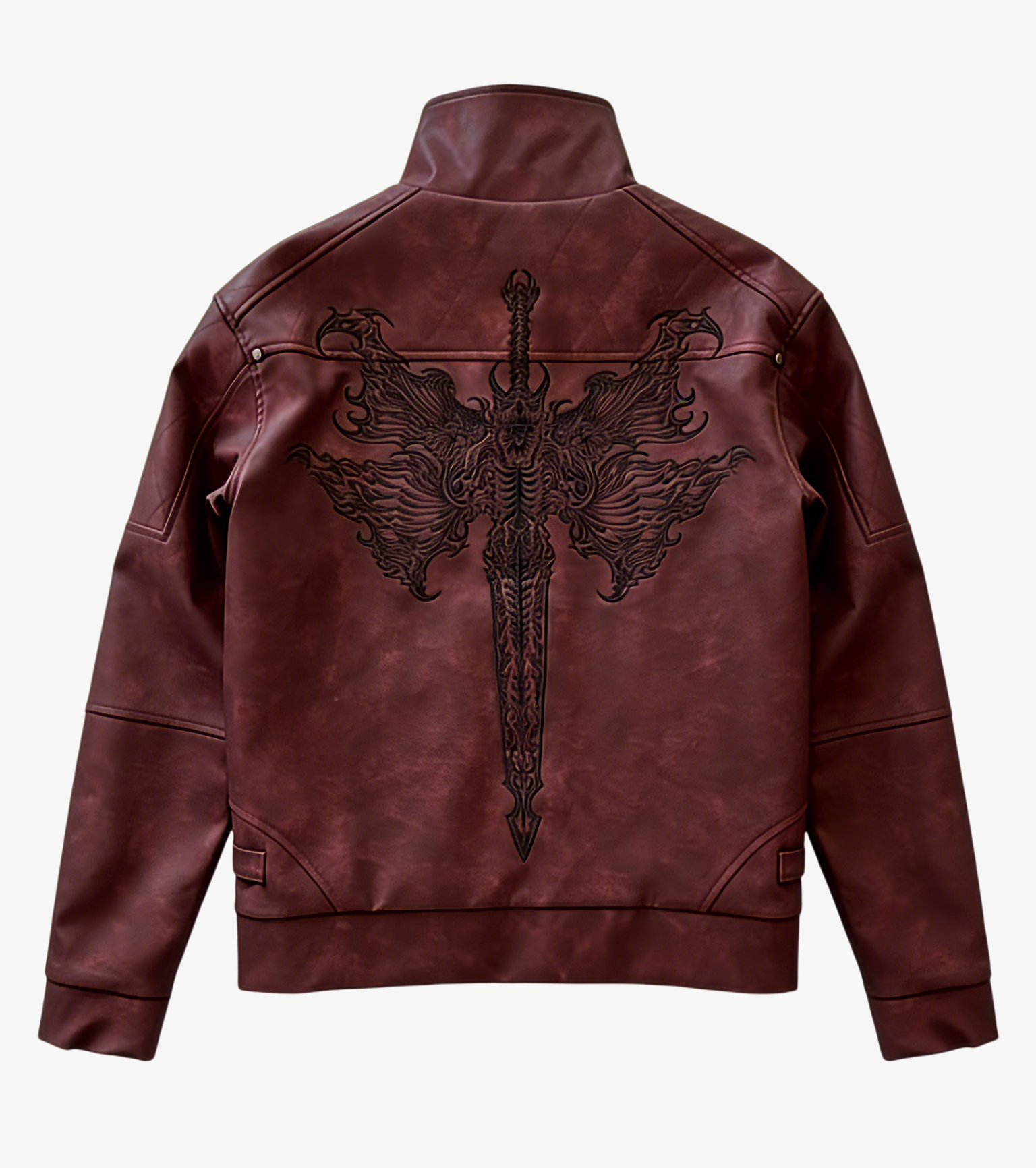 Crimson Devil Hunter Leather Jacket