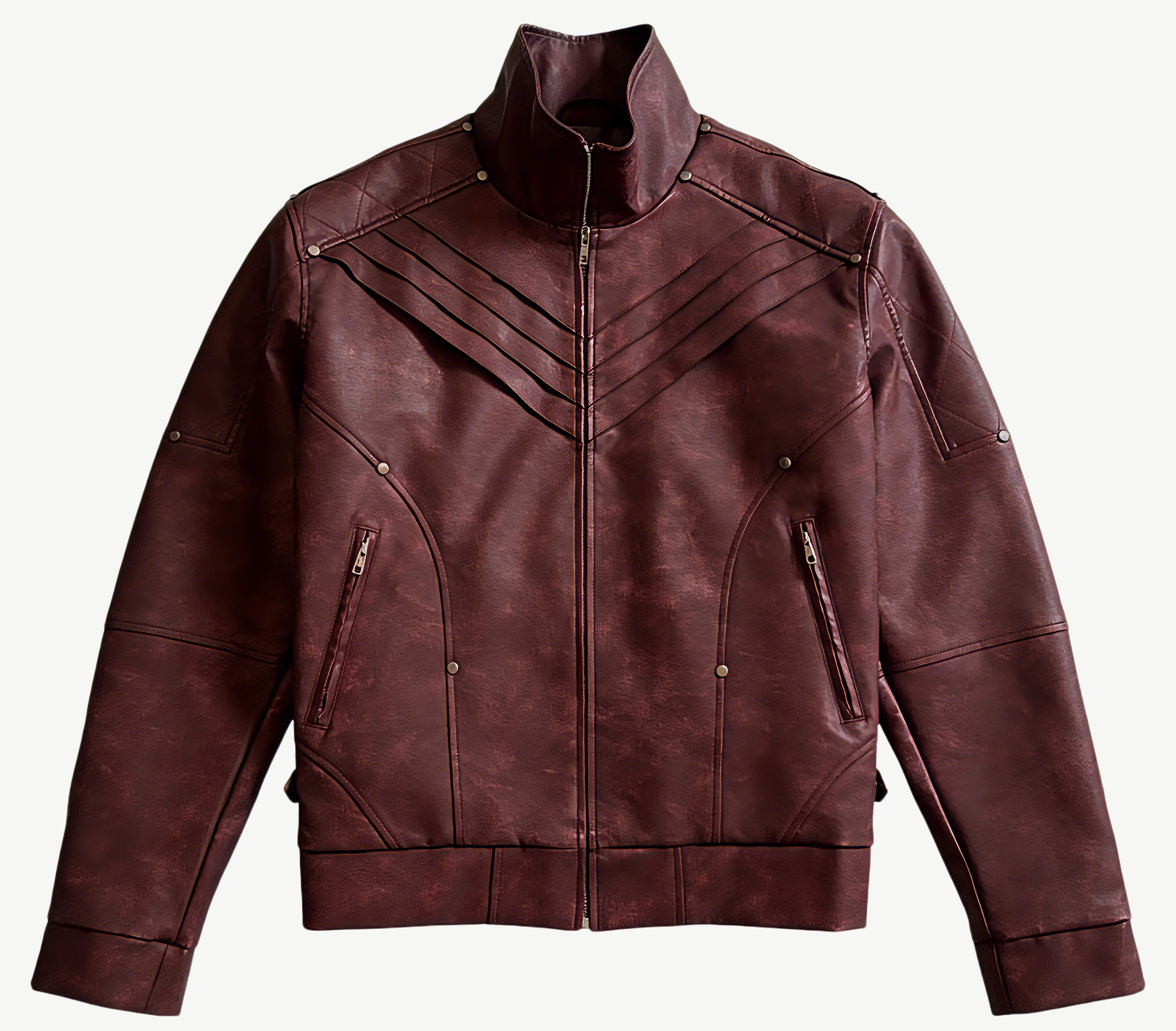 Crimson Devil Hunter Leather Jacket