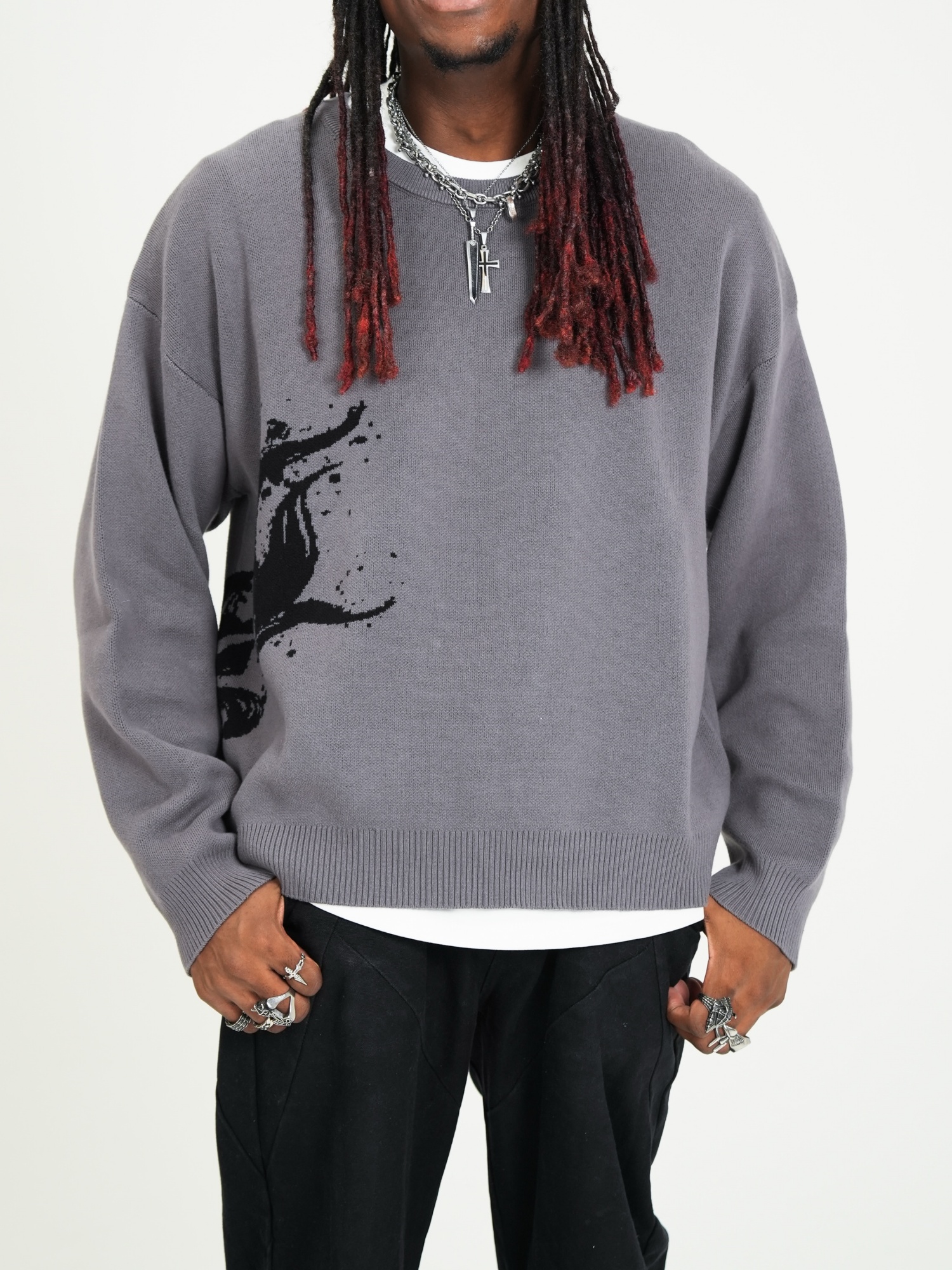 SHADOW MARK KNIT SWEATER