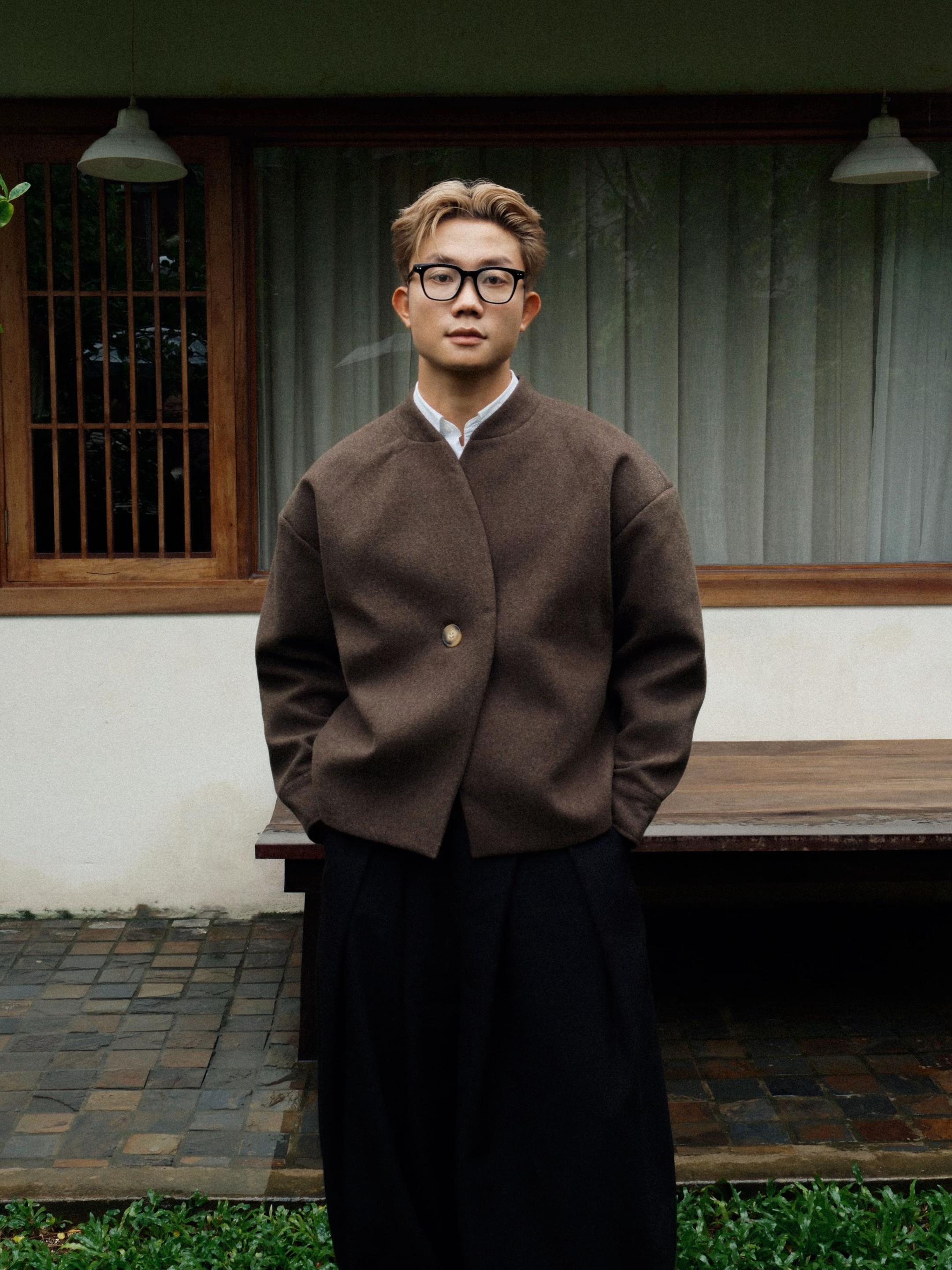 【Preorder】MINIMALIST WOOL COLLARLESS JACKET-Ship on Feb 27th