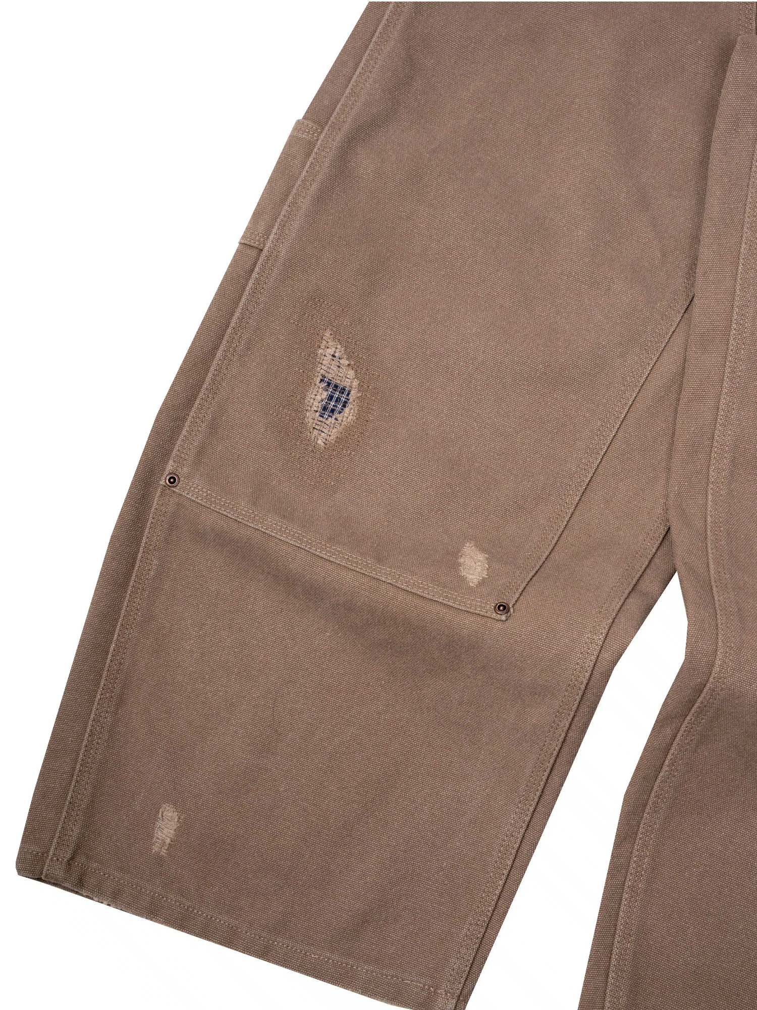 DISTRESSED DOUBLE-KNEE WORKWEAR PANTS