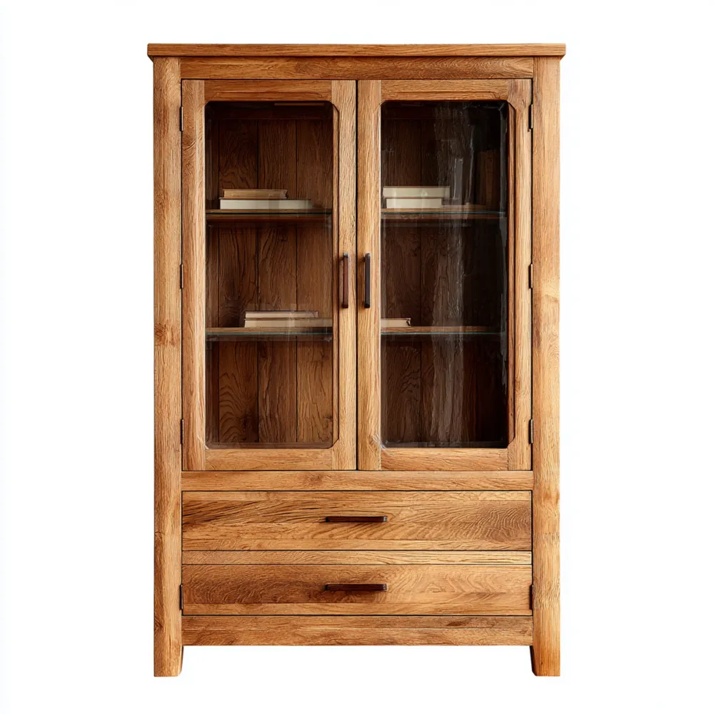 Vitrine Holz 180x90x40 cm – Natur – Klassisches Design-Stylalivo