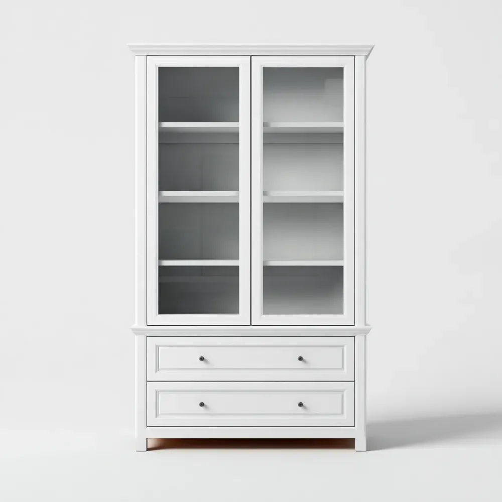 Vitrine Holz 120x200x40 cm - Weiß - Klassisches Design-Stylalivo