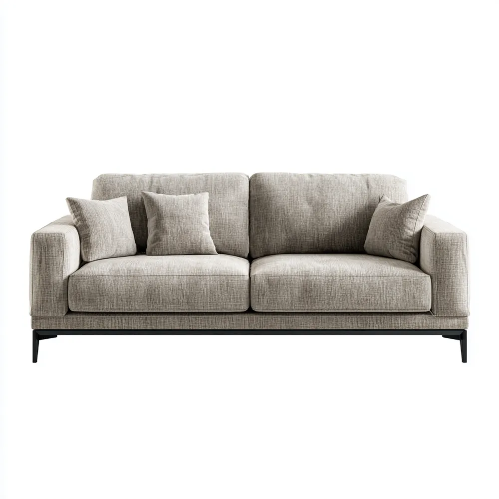 2-Sitzer-Sofa Leinenstoff 150x85x75 cm - Hellgrau - Moderner Stil-Stylalivo