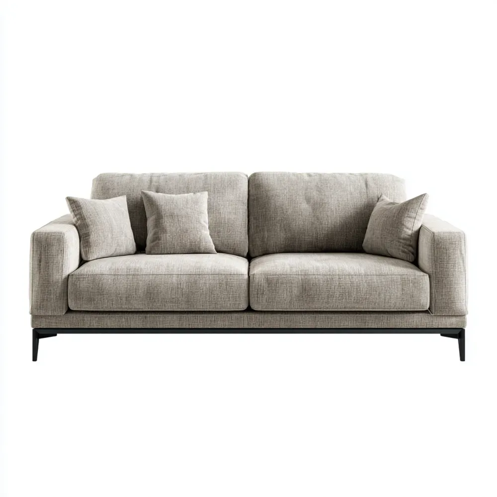 2-Sitzer-Sofa Leinenstoff 150x85x75 cm - Hellgrau - Moderner Stil-Stylalivo