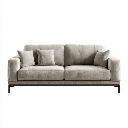 2-Sitzer-Sofa Leinenstoff 150x85x75 cm - Hellgrau - Moderner Stil-Stylalivo