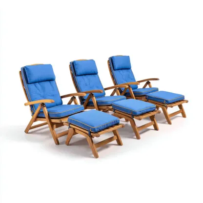 Gartenliege Set Holz Blau - Verstellbar und Bequem 160x70x90 cm-Stylalivo