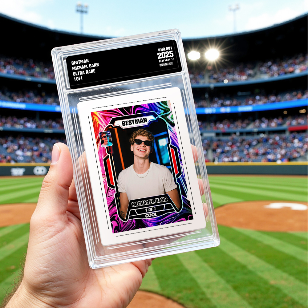 Custom Poke Card Sport Portrait from Photo Personalised Sports-Themed Trainer Card with Custom Name & Stats Unique Gift for Athletes & Fans