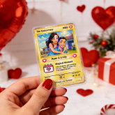 Custom Poke Card for Couple Anime-Inspired Aesthetic Pocket Gift Personalized Trading Cards Anniversary Valentine Gift Idea