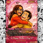 Personalised Anime-Style Mother’s Day Card, Custom Cartoon Illustration Gift for Mum