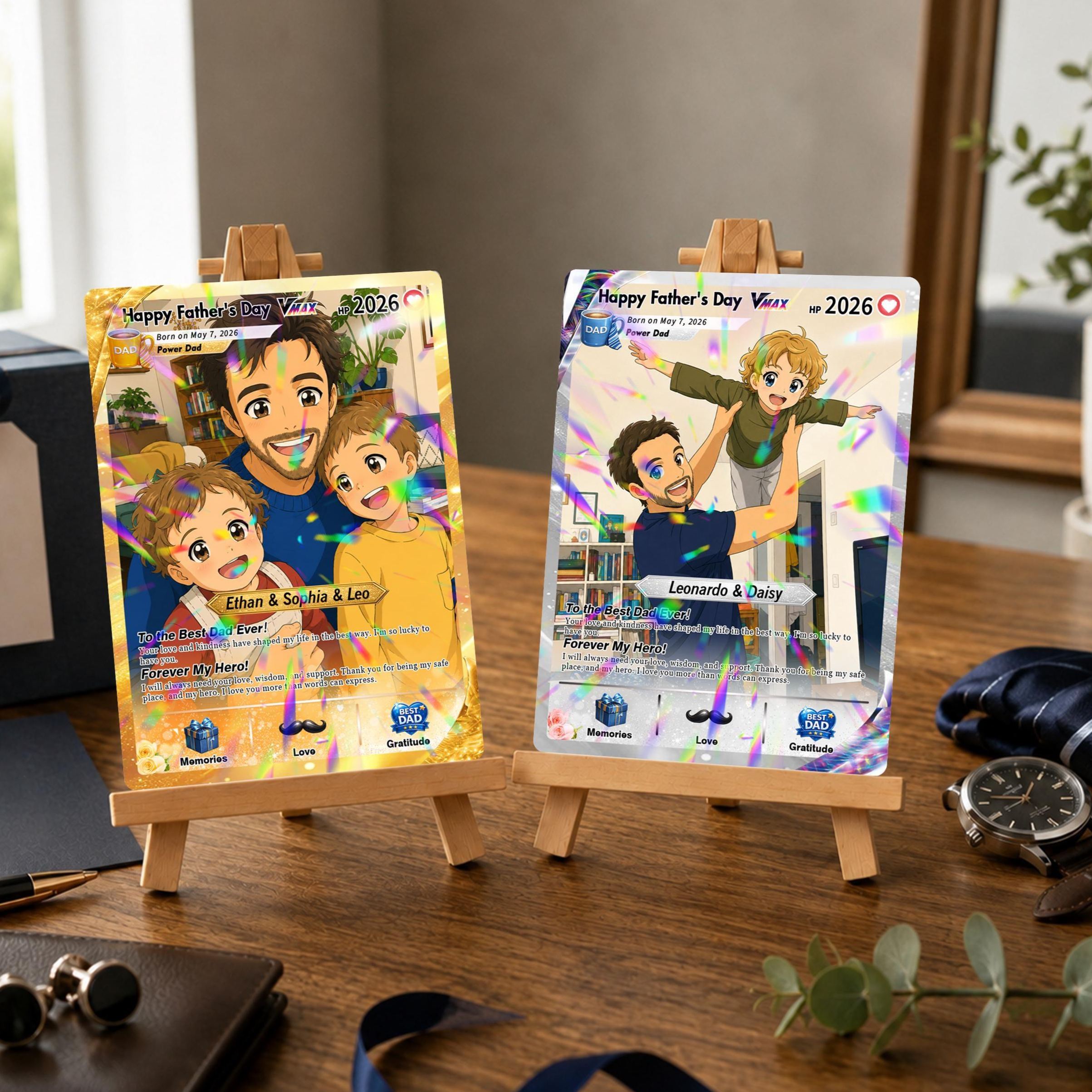 Personalized Father's Day Poke Card, Custom Poke  Anime Dad Card, Gamer Gifts From Kids, Gift For Dad, Gifts for Poke Fan - CustomCardverseUK