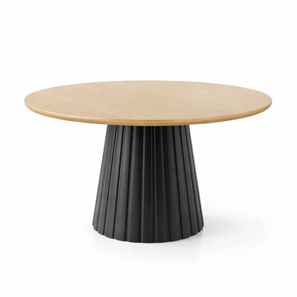 Table à manger ronde en mdf et métal-dreamnookzz