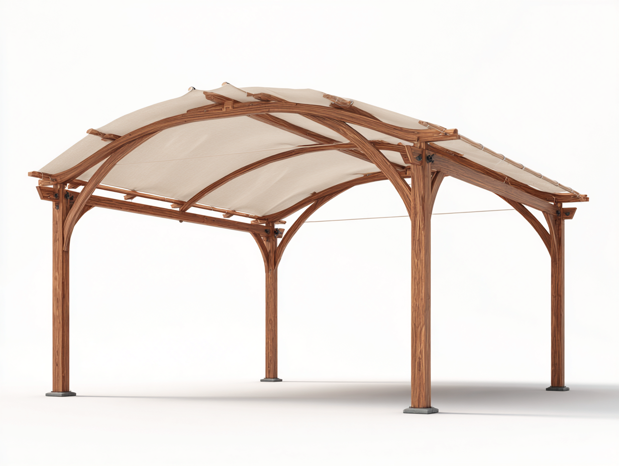 Gartenüberdachungen Pavillon Holzoptik 300x300x260 cm - Braun-Beige - modernes Design-Sofagetmart