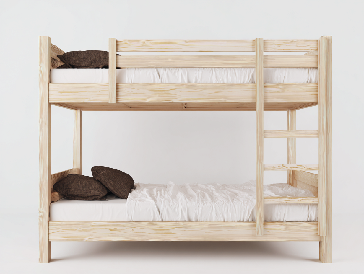 Etagenbett Massivholz 200x100x160 cm - Natur - Funktionales Design für das Schlafzimmer-Sofagetmart