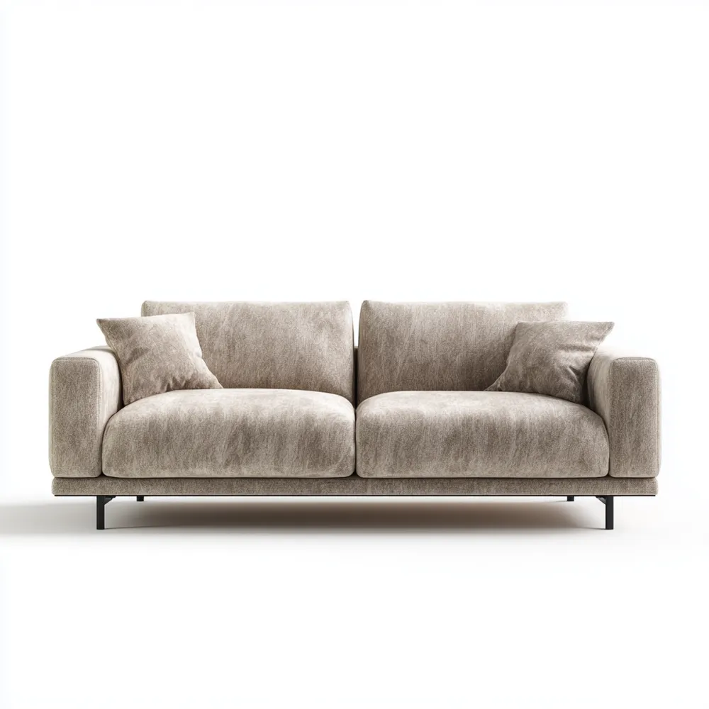 Divano due posti 150x90x85 cm in Tessuto - Beige - Design Moderno