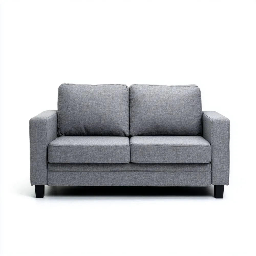 Divano due posti 140x85x90 cm - Tessuto - Grigio - Design Moderno