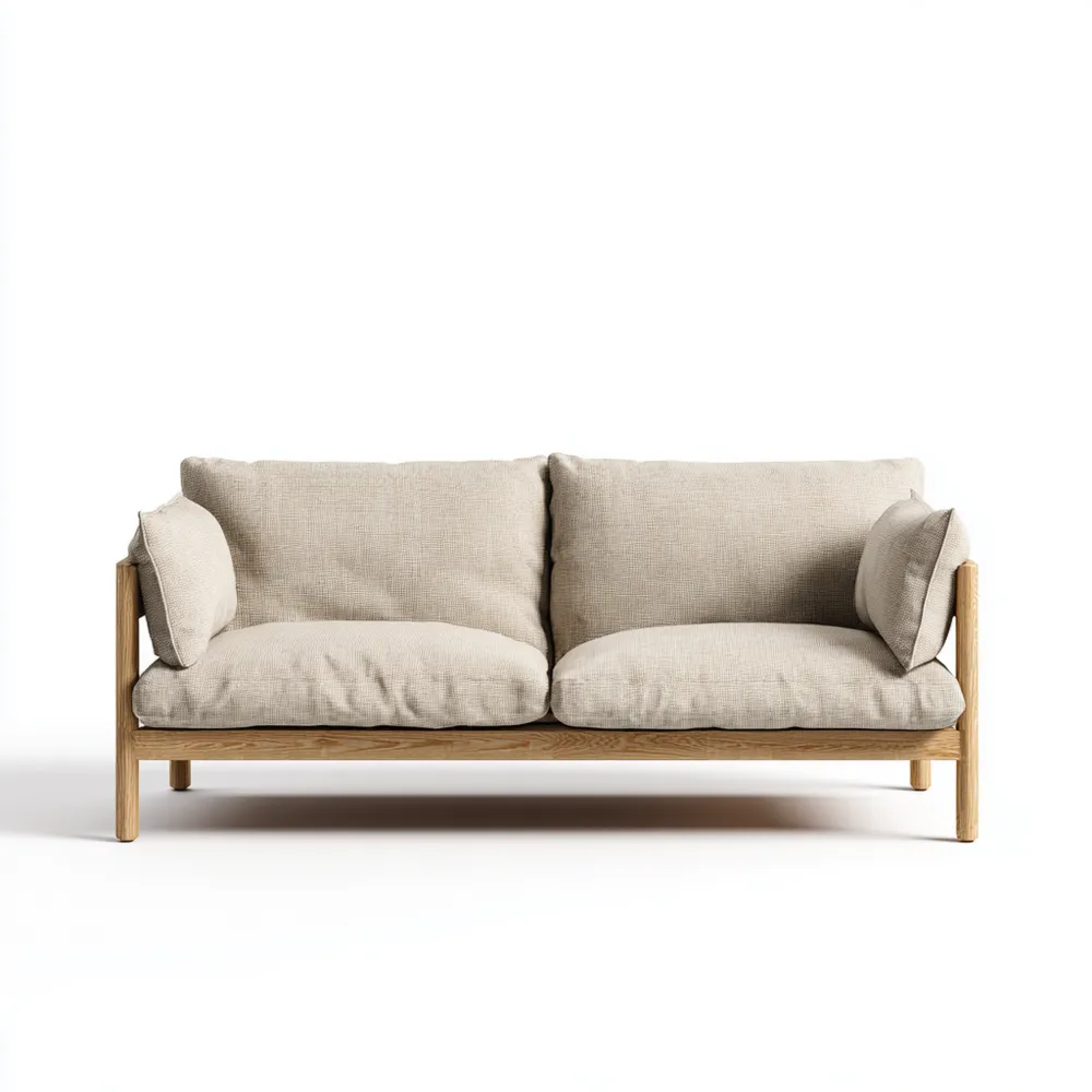 Divano due posti 150x80x90 cm – Tessuto – Beige – Design contemporaneo