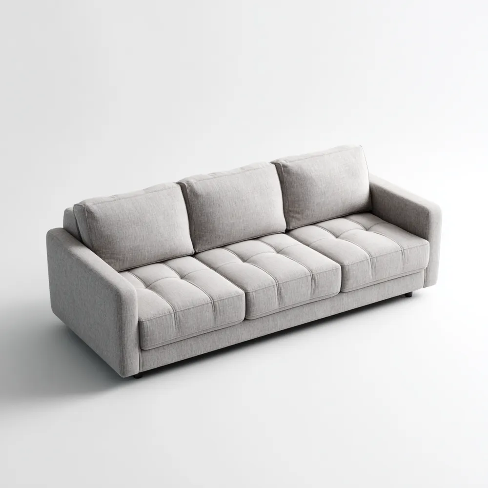 Divano a tre posti in tessuto 200x85x90 cm – Grigio chiaro – Design moderno