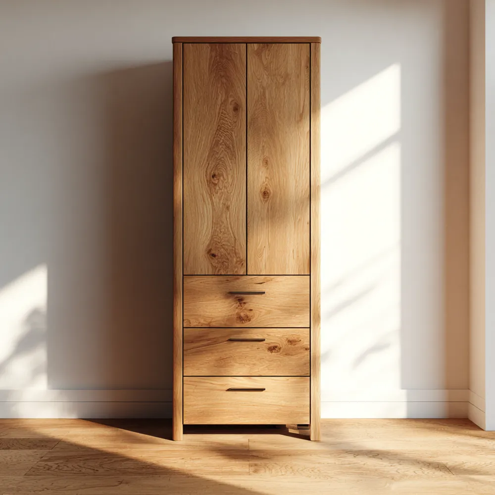 Armadio contenitore Legno massello 60x180x40 cm – Naturale – Design Moderno