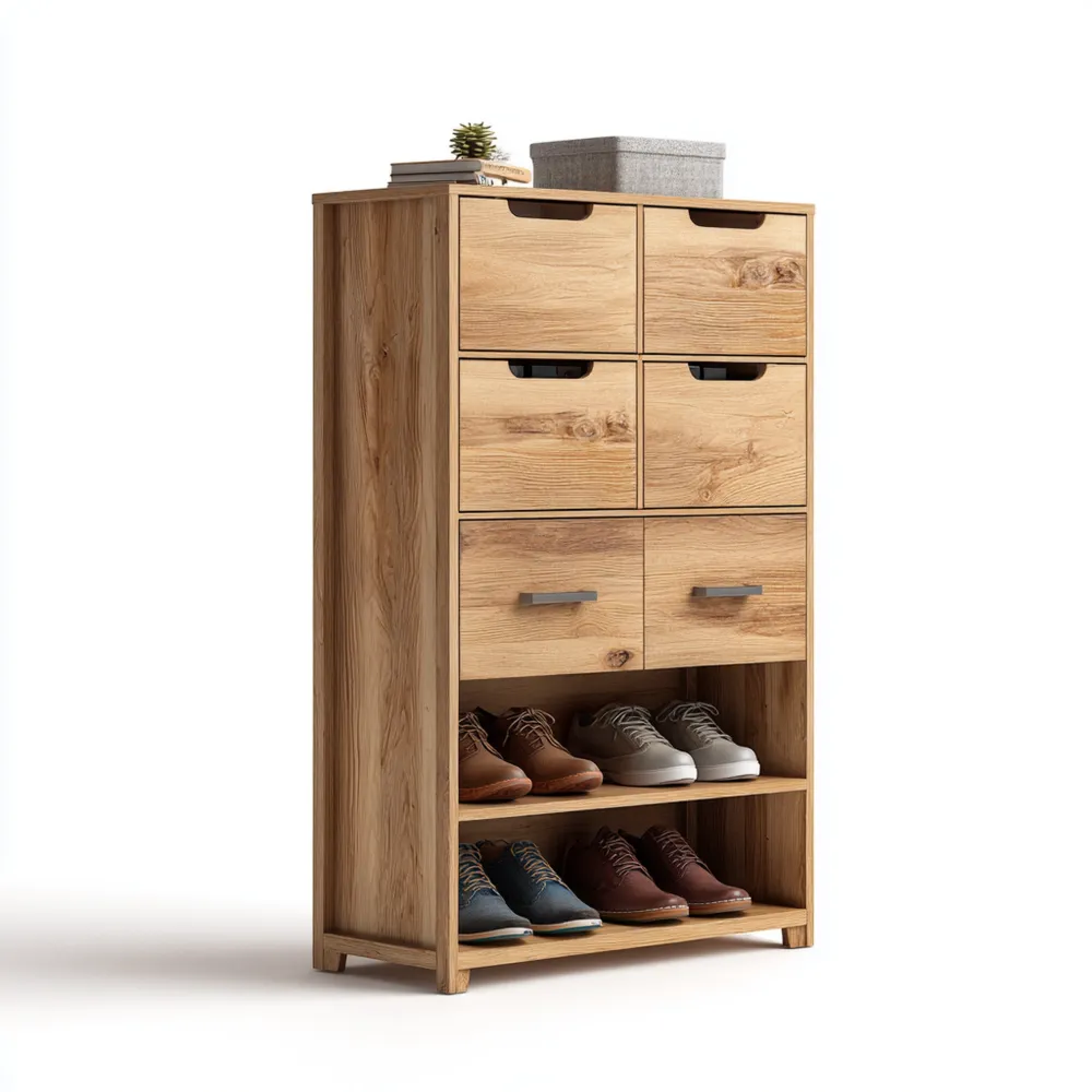 Mobile contenitore in legno 80x180x40 cm - Rovere chiaro - Design moderno