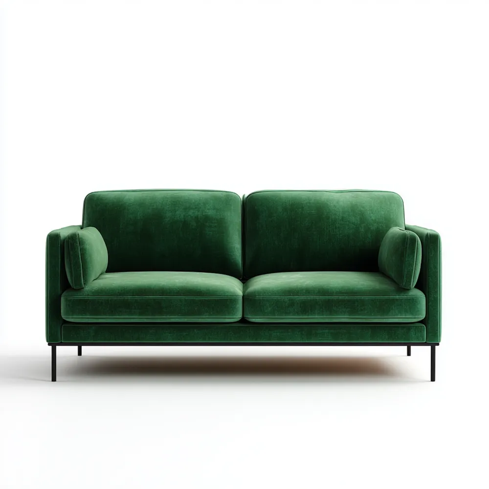 Divano due posti velluto 150x80x85 cm - Verde Smeraldo - Design moderno