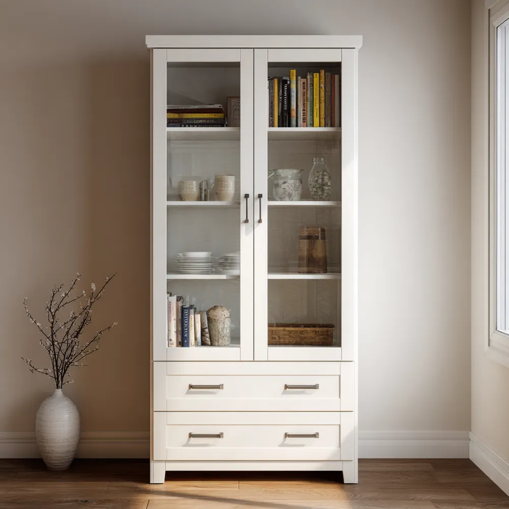 Armadio decorativo in legno 180x80x40 cm - Bianco - Design moderno