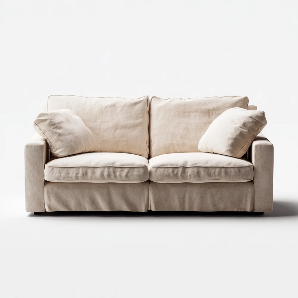 Divano due posti in tessuto 150x85x90 cm - Beige - Design Moderno