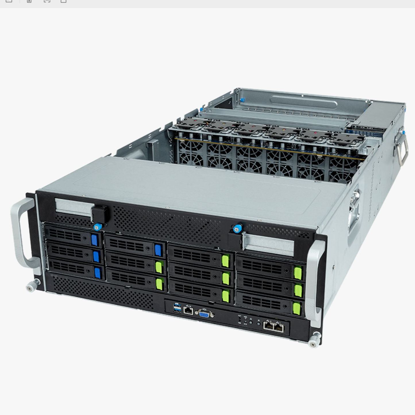 HPC/AI Server - 5th/4th Gen Intel® Xeon® Scalable - 5U DP NVIDIA HGX™ H100 8-GPU 4-Root Port (BF-3)