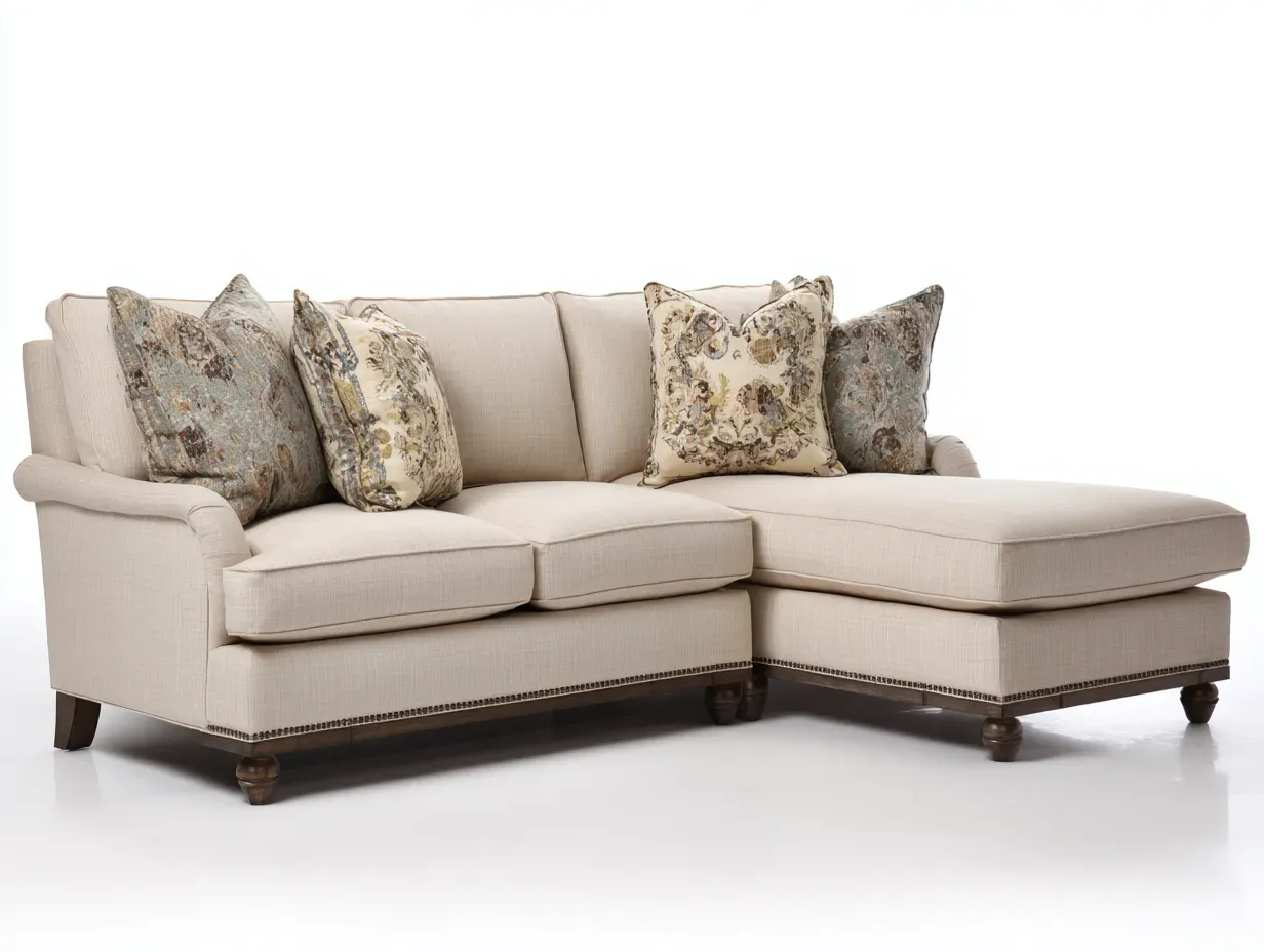 Canapé d'angle - Tissu - 270x172x86 cm - Beige clair - Style élégant-Dengoio