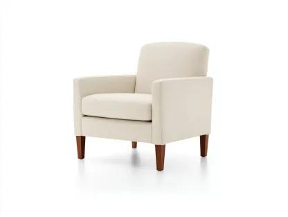 Fauteuil en tissu - tissu-bois - 79x75x84 cm - Beige - Style moderne-Homimyly