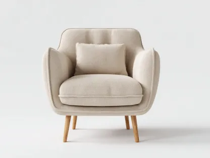 Fauteuil en tissu - tissu-bois - 82x78x86 cm - Beige - Style contemporain-Homimyly