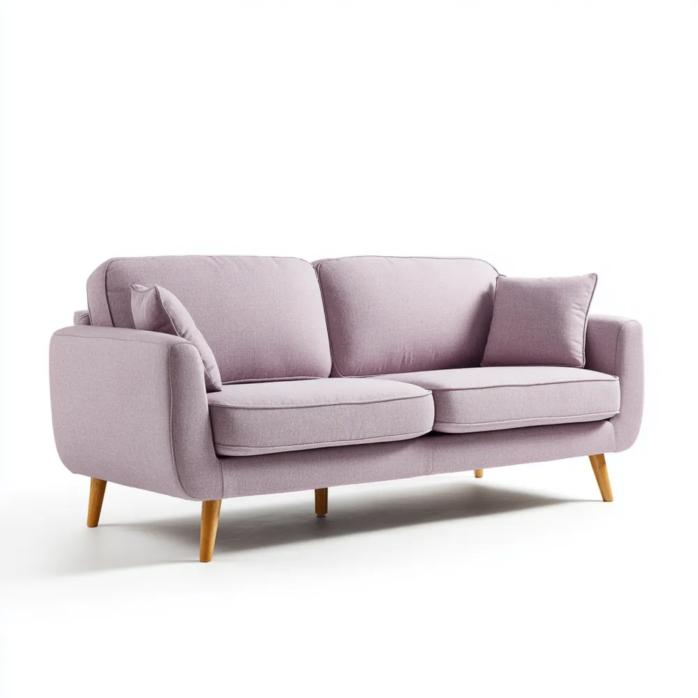 Divano a Due Posti in Tessuto 180x85x85 cm - Lilla - Design Moderno