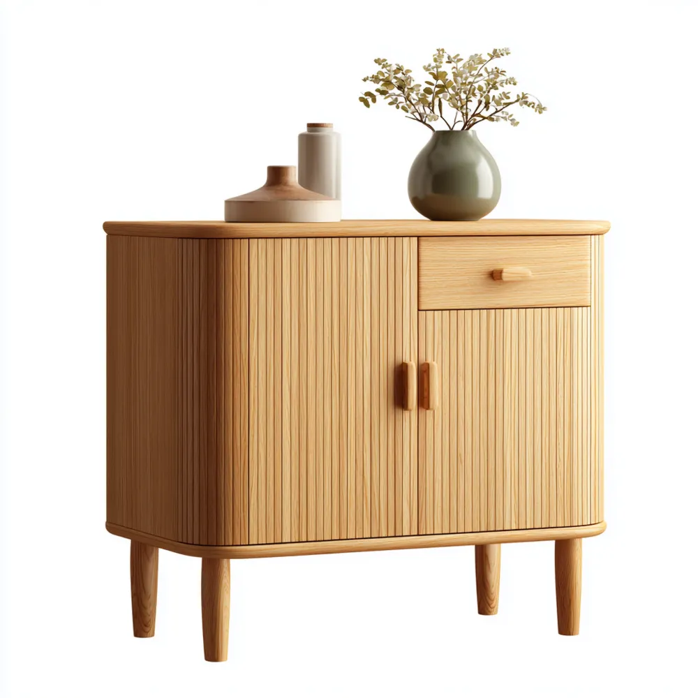 Mobile contenitore in legno 80x40x75 cm - Naturale - Design Moderno