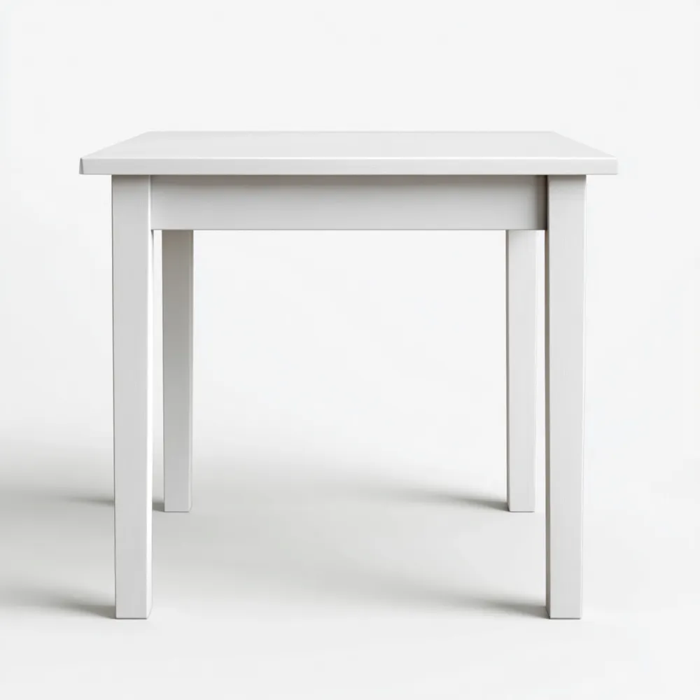 Table à manger Bois 120x75x75 cm – Blanc – Design Minimaliste