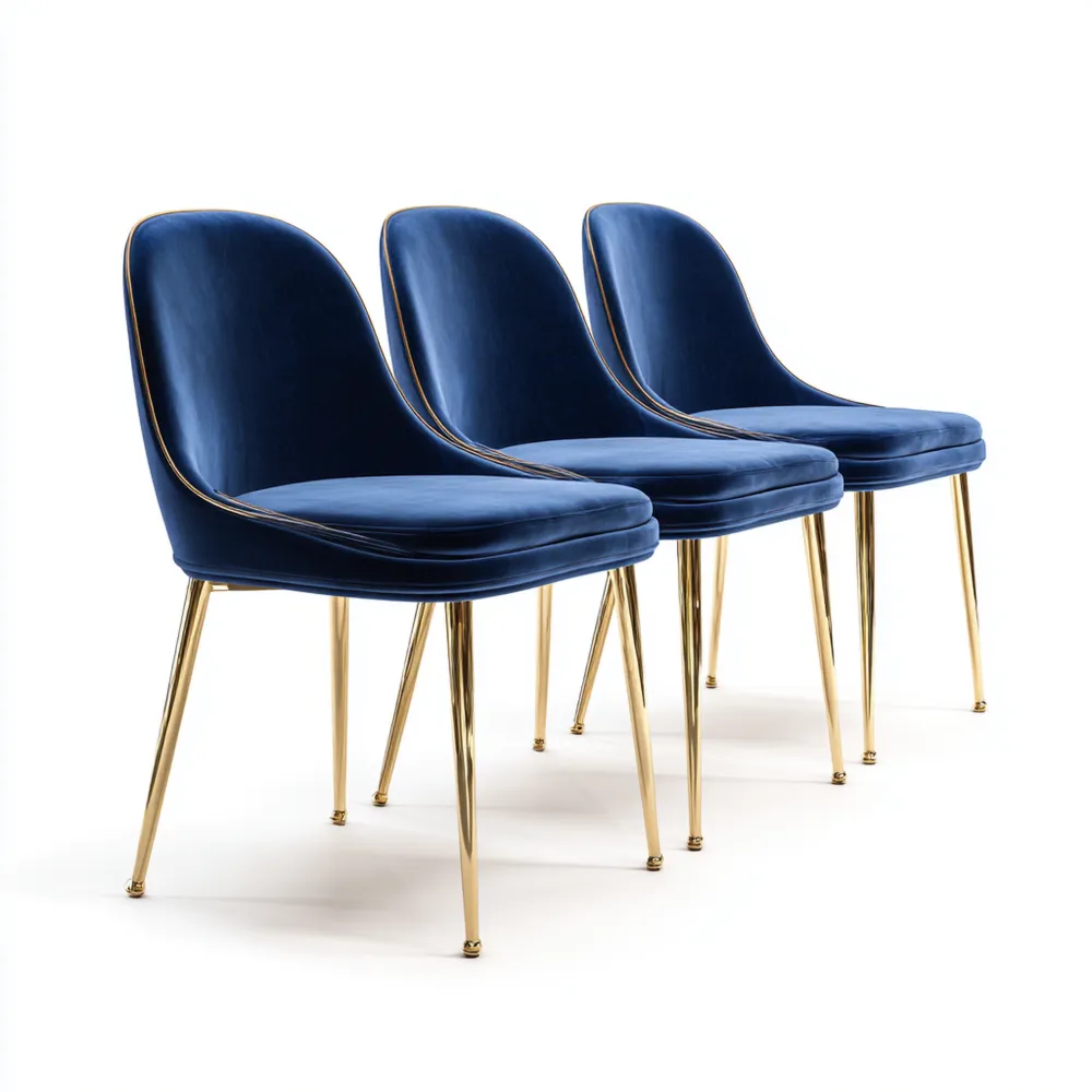 Chaises de salle à manger Velours 45x52x89 cm - Bleu - Design moderne